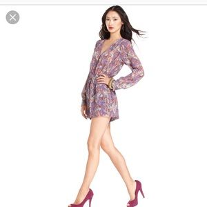 Bcbgeneration floral long sleeve romper size xs